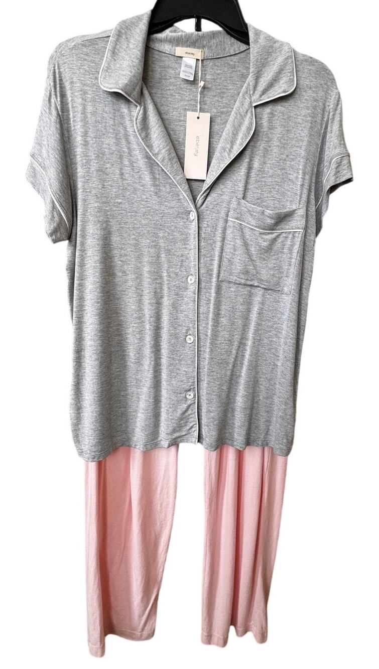 New EBERJEY NORDSTROM mismatched pj/loungewear set Sz Medium Premium Pink Grey